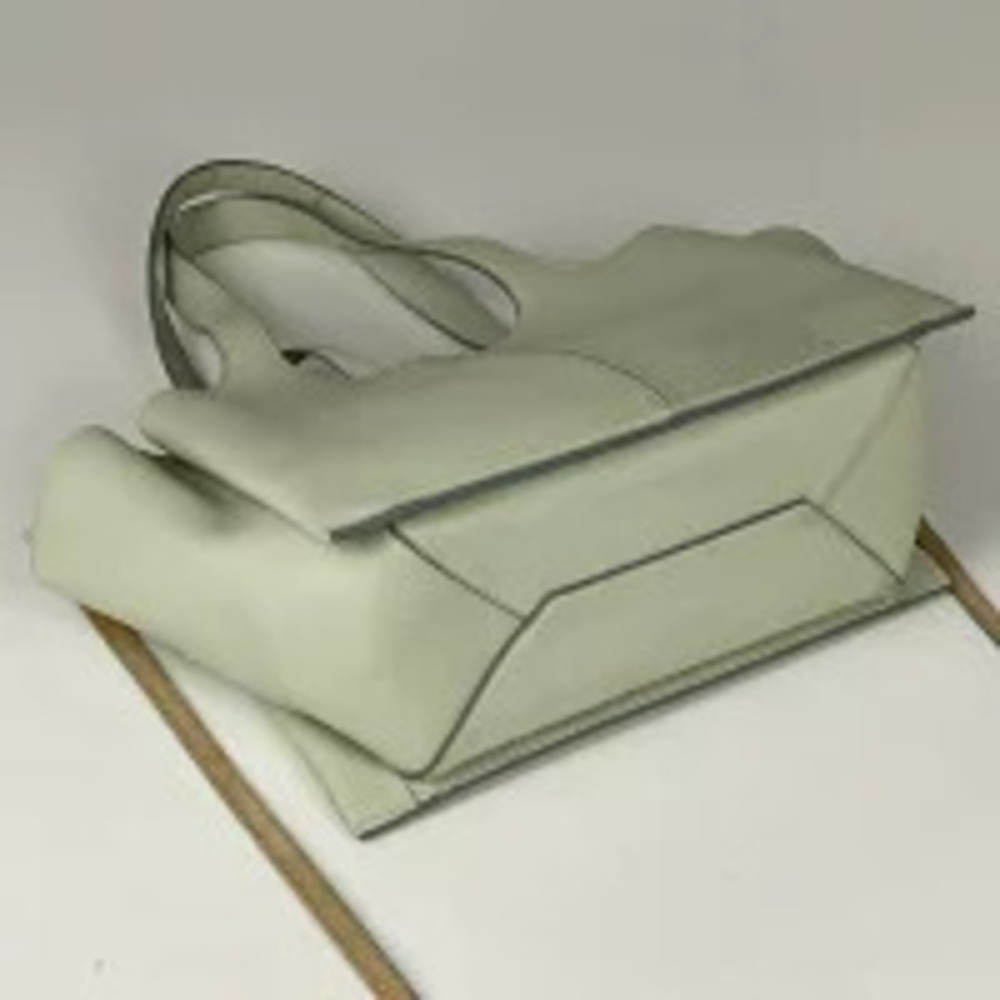 Celine Leather Tote Handbag Trifold Green Bag Green